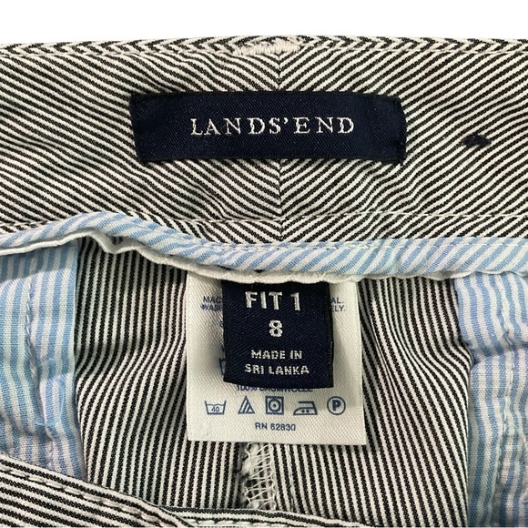 LAND’S END Wide Leg Seersucker Cotton Pants - Size 8 Fit 1 - Picture 3 of 5